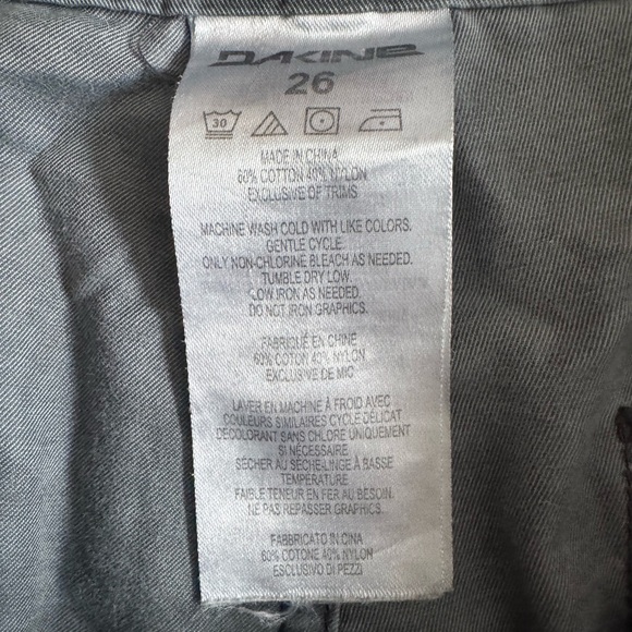 Dakine Stretch Cotton Shorts Surf Skate Streetwear Casual Outdoor Gray Size 26 - Picture 9 of 9